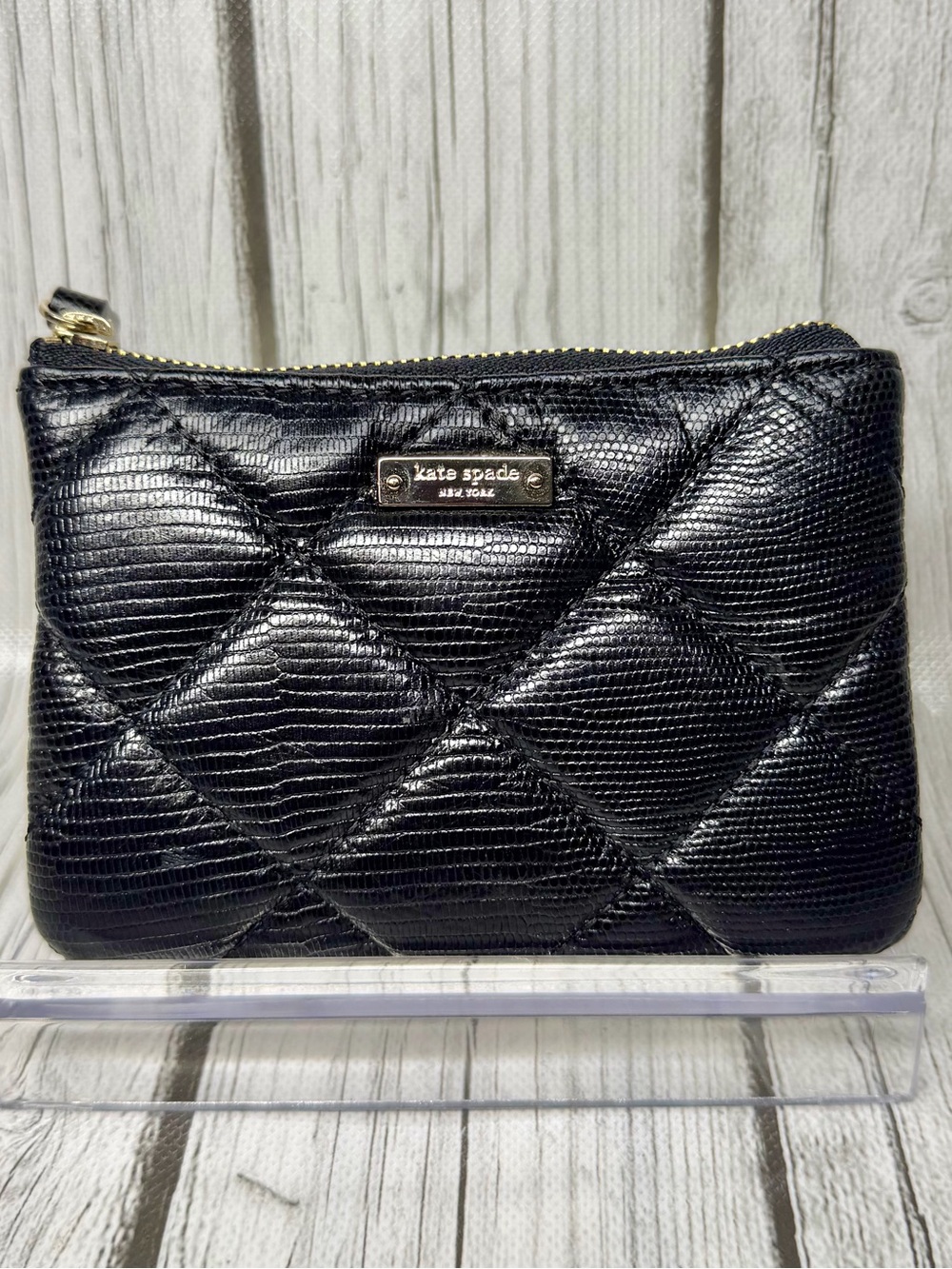 LIKE NEW KATE SPADE Leather Quilted Wallet or Pouch with Keyring